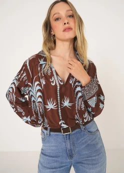 Blusa Bernie stampata con colletto