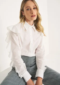 Camicia Carola in taffetà con rouches