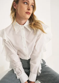 Camicia Carola in taffetà con rouches