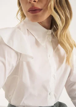 Camicia Carola in taffetà con rouches