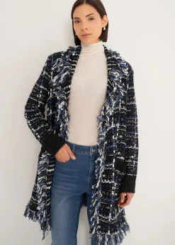 Cardigan Cardi in tweed effetto chenille
