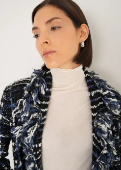 Cardigan Cardi in tweed effetto chenille