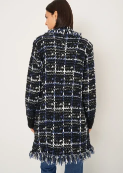 Cardigan Cardi in tweed effetto chenille