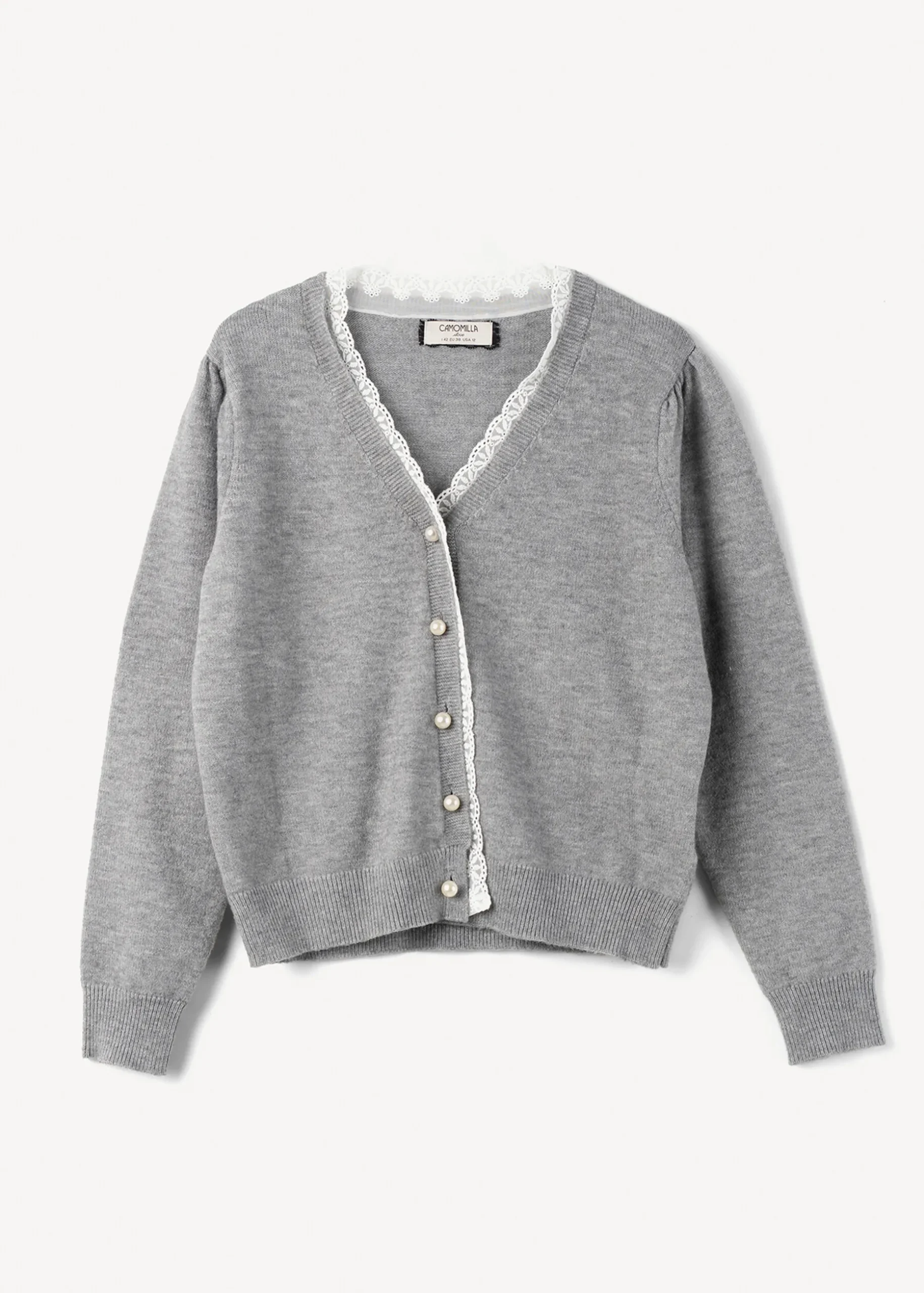 Cardigan Claudy con dettagli in pizzo