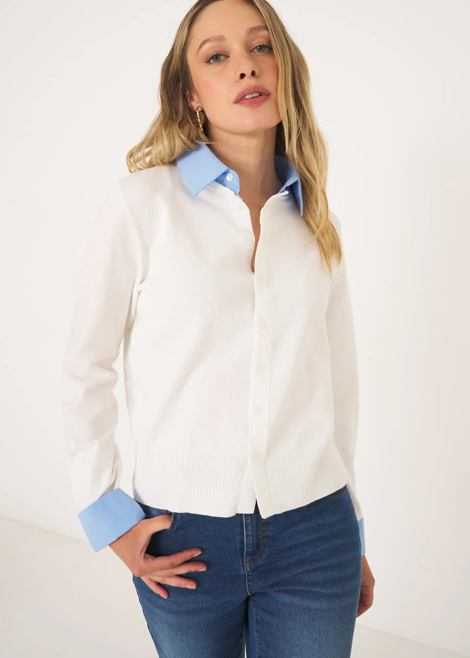Cardigan Crazy con dettagli camicia