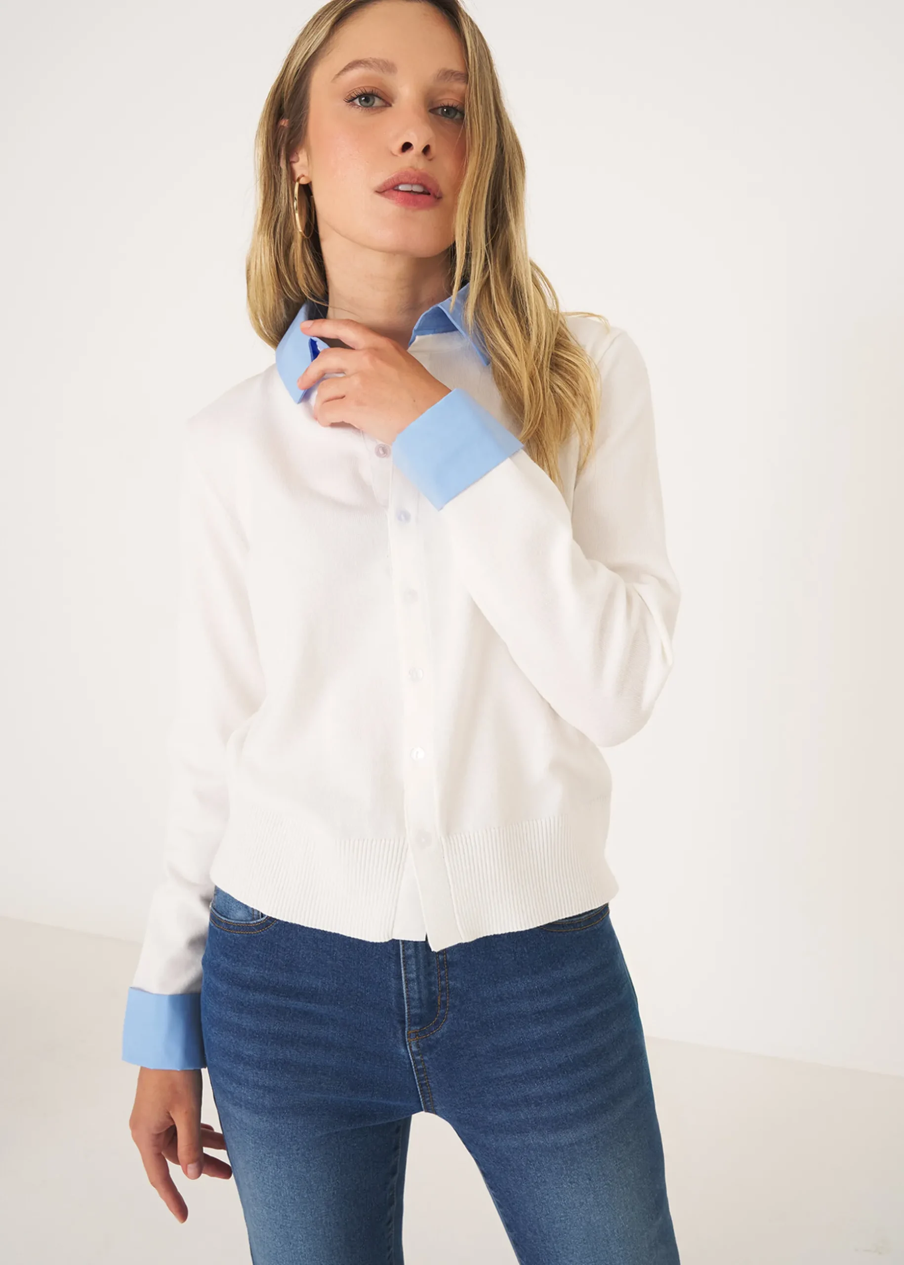Cardigan Crazy con dettagli camicia