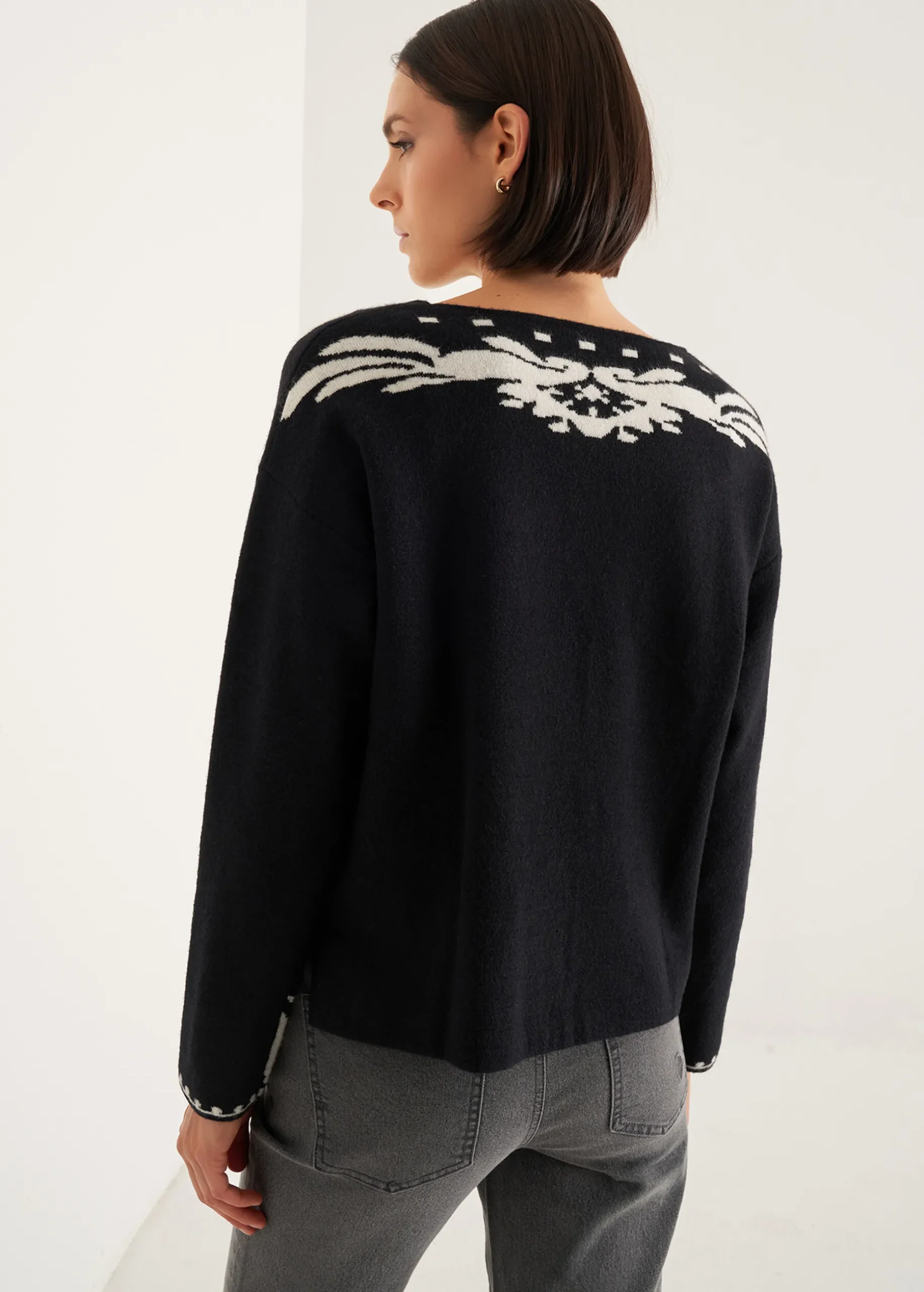 Maglia Maira con decoro a contrasto