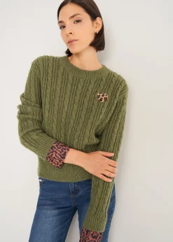 Maglia Malvin a coste con dettagli maculati