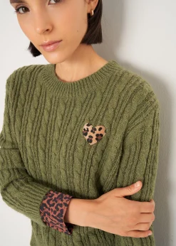 Maglia Malvin a coste con dettagli maculati
