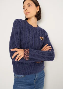 Maglia Malvin a coste con dettagli maculati
