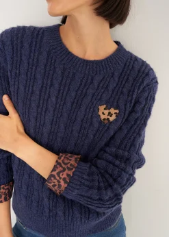 Maglia Malvin a coste con dettagli maculati