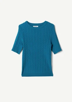 Maglia Marcel con lavorazione a treccia