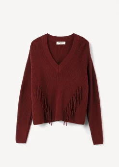 Maglia Marisa scollo a V con frange