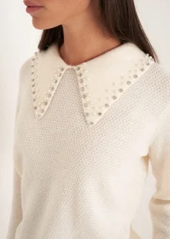 Maglia Marta con perle al collo