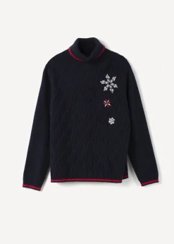 Maglione Melodie natalizio con collo alto