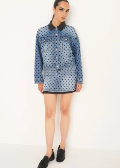 Minigonna Greta denim pois
