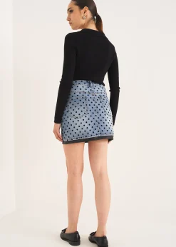 Minigonna Greta denim pois