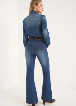 Pantalone denim Cindy modello flare