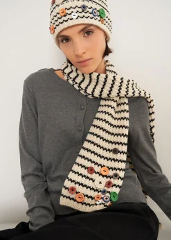 Sciarpa Satin a righe con bottoni