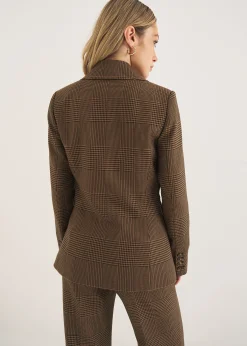 Tailleur a Quadri con Rever Ampio
