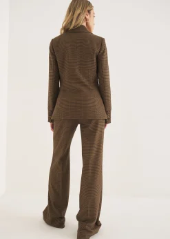 Tailleur a Quadri con Rever Ampio