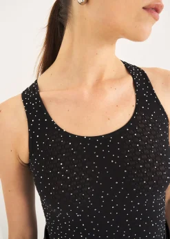 Top Taba traforato con strass