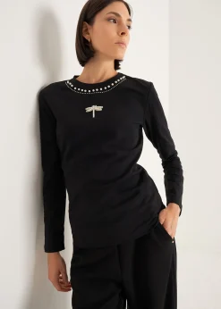 T-shirt Saffye con decorazioni gioiello
